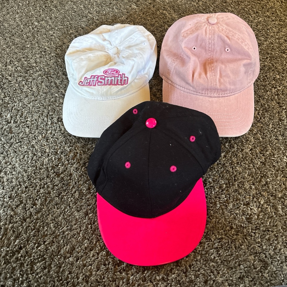 Pink and Black Baseball Caps